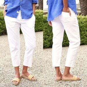 Frank & Eileen Wicklow Mid-Rise Cropped Chino Pant White Size 6